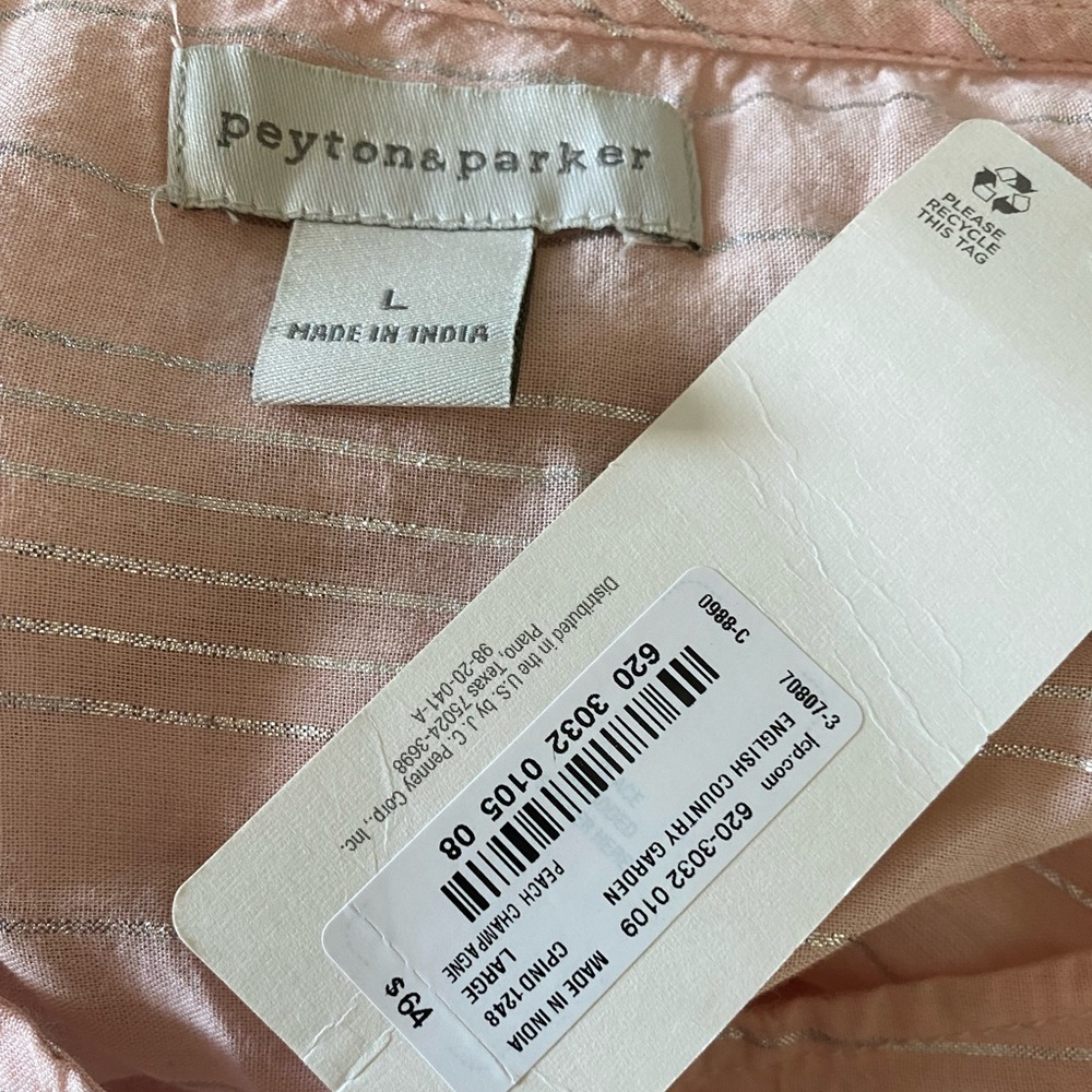 NWT Peyton & Parker Pink Silver Stripe Cotton Midi - Picture 10 of 10